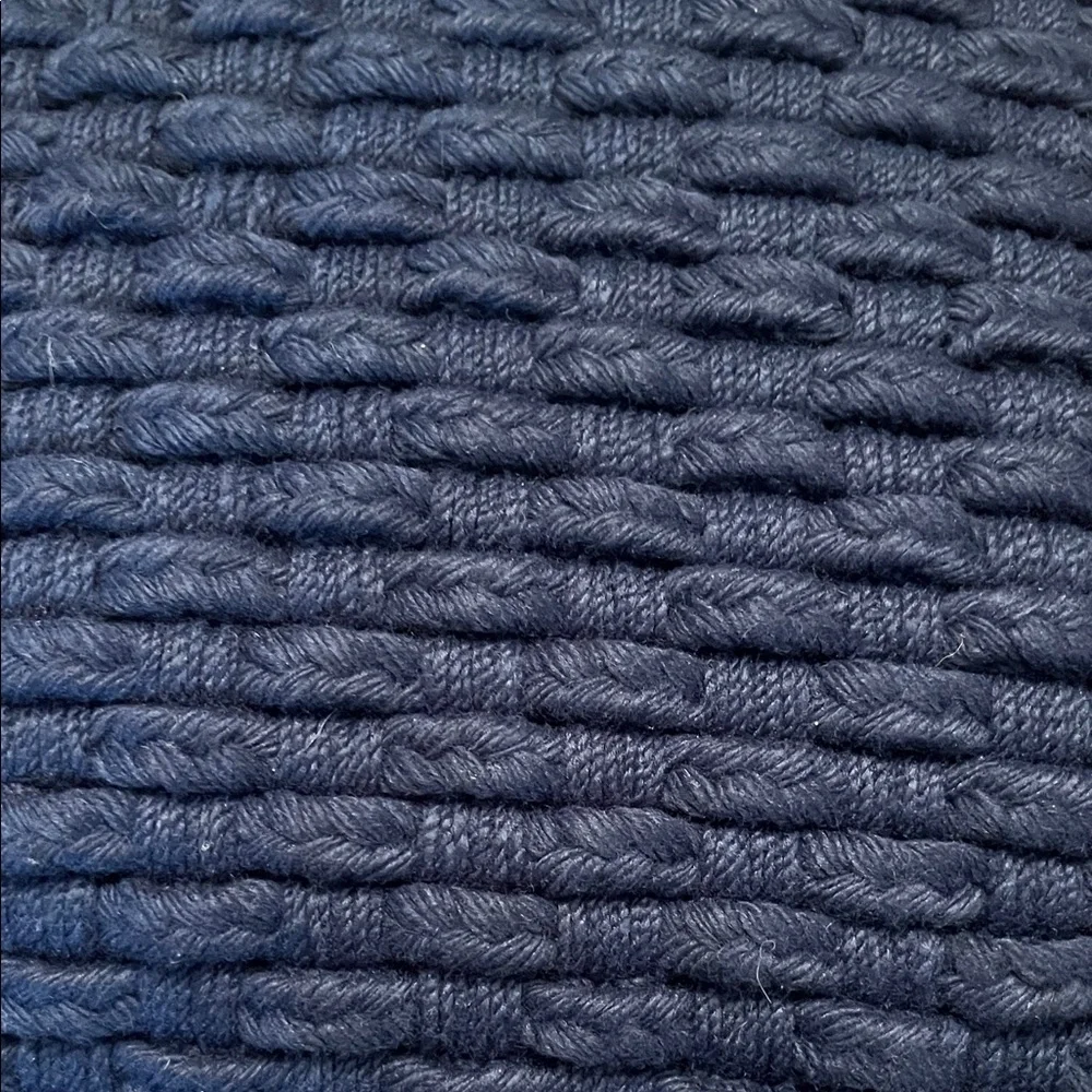 Pottery Barn Navy Blue Chunky Knit Accent Pillow